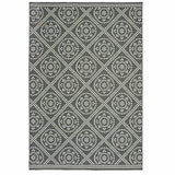 5' X 8' Gray and Ivory Geometric Stain Resistant Indoor Outdoor Area Rug - Homeroots - Flyclothing LLC
