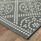 5' X 8' Gray and Ivory Geometric Stain Resistant Indoor Outdoor Area Rug - Homeroots - Flyclothing LLC