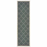 2' X 8' Gray and Ivory Geometric Stain Resistant Indoor Outdoor Area Rug - Homeroots - Flyclothing LLC