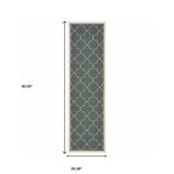 2' X 8' Gray and Ivory Geometric Stain Resistant Indoor Outdoor Area Rug - Homeroots - Flyclothing LLC