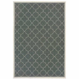 7' X 10' Gray and Ivory Geometric Stain Resistant Indoor Outdoor Area Rug - Homeroots - Flyclothing LLC