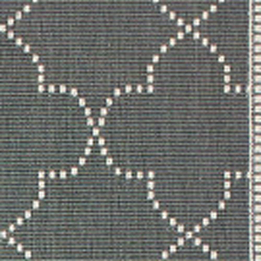 8' X 11' Gray and Ivory Geometric Stain Resistant Indoor Outdoor Area Rug - Homeroots - Flyclothing LLC