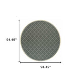 8' X 8' Gray and Ivory Round Geometric Stain Resistant Indoor Outdoor Area Rug - Homeroots - Flyclothing LLC