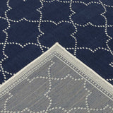 2' X 8' Blue and Ivory Geometric Stain Resistant Indoor Outdoor Area Rug - Homeroots - Flyclothing LLC