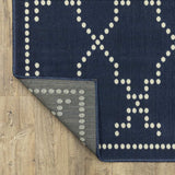 2' X 4' Blue and Ivory Geometric Stain Resistant Indoor Outdoor Area Rug - Homeroots - Flyclothing LLC