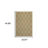 2' X 4' Tan Geometric Stain Resistant Indoor Outdoor Area Rug - Homeroots - Flyclothing LLC