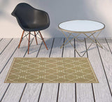 2' X 4' Tan Geometric Stain Resistant Indoor Outdoor Area Rug - Homeroots - Flyclothing LLC