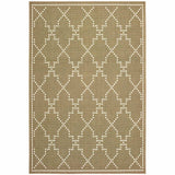 7' X 10' Tan Geometric Stain Resistant Indoor Outdoor Area Rug - Homeroots - Flyclothing LLC