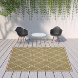 8' X 11' Tan Geometric Stain Resistant Indoor Outdoor Area Rug - Homeroots - Flyclothing LLC