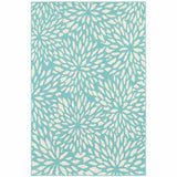 2' X 3' Blue and Ivory Floral Stain Resistant Indoor Outdoor Area Rug - Homeroots - Flyclothing LLC