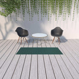 2' X 8' Blue and Green Geometric Stain Resistant Indoor Outdoor Area Rug - Homeroots - Flyclothing LLC