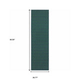 2' X 8' Blue and Green Geometric Stain Resistant Indoor Outdoor Area Rug - Homeroots - Flyclothing LLC