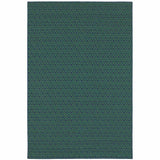 5' X 8' Blue and Green Geometric Stain Resistant Indoor Outdoor Area Rug - Homeroots - Flyclothing LLC