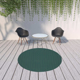 8' X 8' Blue and Green Round Geometric Stain Resistant Indoor Outdoor Area Rug - Homeroots - Flyclothing LLC