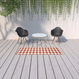 2' X 8' Red and Ivory Geometric Stain Resistant Indoor Outdoor Area Rug - Homeroots - Flyclothing LLC