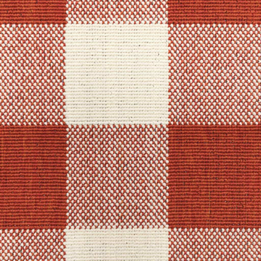 9' X 13' Red and Ivory Geometric Stain Resistant Indoor Outdoor Area Rug - Homeroots - Flyclothing LLC