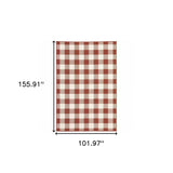 9' X 13' Red and Ivory Geometric Stain Resistant Indoor Outdoor Area Rug - Homeroots - Flyclothing LLC