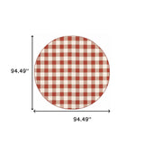8' X 8' Red and Ivory Round Geometric Stain Resistant Indoor Outdoor Area Rug - Homeroots - Flyclothing LLC