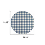 8' X 8' Blue and Ivory Round Geometric Stain Resistant Indoor Outdoor Area Rug - Homeroots - Flyclothing LLC