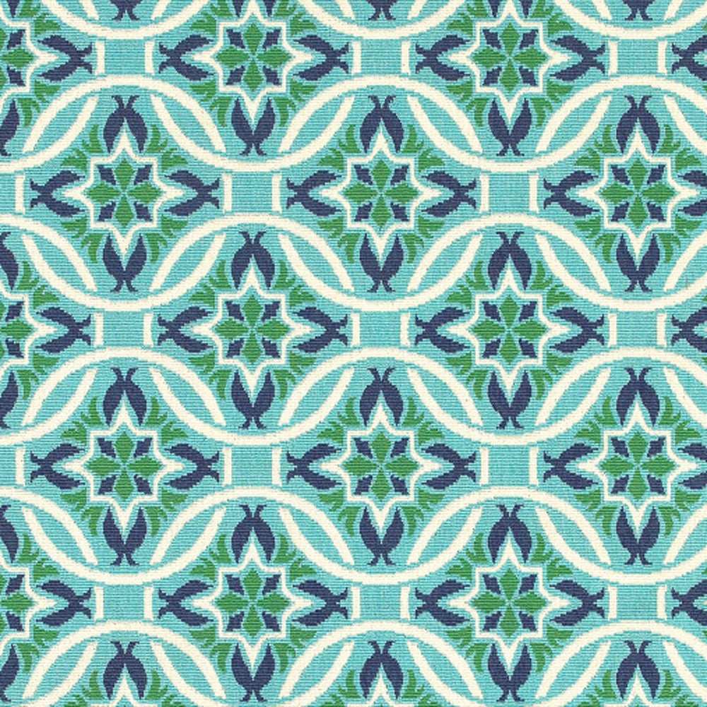 2' X 3' Blue and Green Geometric Stain Resistant Indoor Outdoor Area Rug - Homeroots - Flyclothing LLC