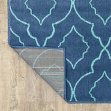 2' X 3' Blue Geometric Stain Resistant Indoor Outdoor Area Rug - Homeroots - Flyclothing LLC