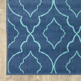 2' X 8' Blue Geometric Stain Resistant Indoor Outdoor Area Rug - Homeroots - Flyclothing LLC
