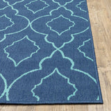 2' X 8' Blue Geometric Stain Resistant Indoor Outdoor Area Rug - Homeroots - Flyclothing LLC