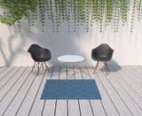 4' X 6' Blue Geometric Stain Resistant Indoor Outdoor Area Rug - Homeroots - Flyclothing LLC