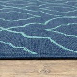 7' X 10' Blue Geometric Stain Resistant Indoor Outdoor Area Rug - Homeroots - Flyclothing LLC