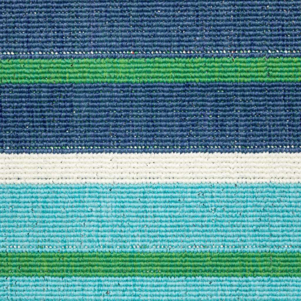 2' X 8' Blue and Green Geometric Stain Resistant Indoor Outdoor Area Rug - Homeroots - Flyclothing LLC
