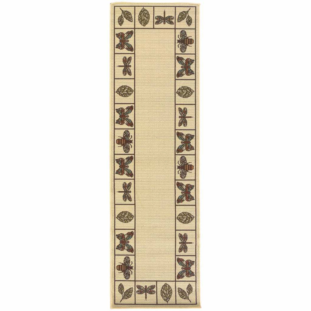 2' X 8' Brown and Ivory Abstract Stain Resistant Indoor Outdoor Area Rug - Homeroots - Flyclothing LLC
