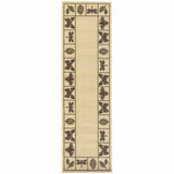 2' X 8' Brown and Ivory Abstract Stain Resistant Indoor Outdoor Area Rug - Homeroots - Flyclothing LLC