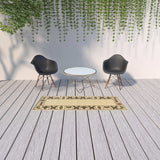 2' X 8' Brown and Ivory Abstract Stain Resistant Indoor Outdoor Area Rug - Homeroots - Flyclothing LLC