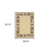 2' X 4' Brown and Ivory Abstract Stain Resistant Indoor Outdoor Area Rug - Homeroots - Flyclothing LLC