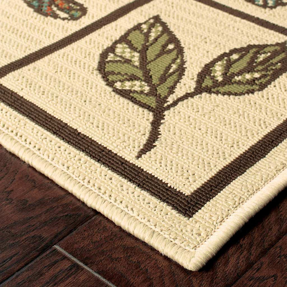 8' X 11' Brown and Ivory Abstract Stain Resistant Indoor Outdoor Area Rug - Homeroots - Flyclothing LLC