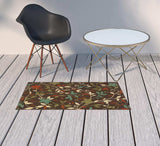 2' X 4' Brown Floral Stain Resistant Indoor Outdoor Area Rug - Homeroots - Flyclothing LLC