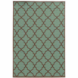 9' X 13' Blue Geometric Stain Resistant Indoor Outdoor Area Rug - Homeroots - Flyclothing LLC