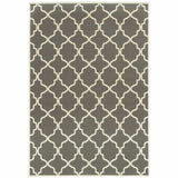 9' X 13' Charcoal Geometric Stain Resistant Indoor Outdoor Area Rug - Homeroots - Flyclothing LLC