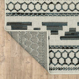 2' X 7' Blue and Beige Geometric Stain Resistant Indoor Outdoor Area Rug - Homeroots - Flyclothing LLC