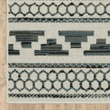 8' X 10' Blue and Beige Geometric Stain Resistant Indoor Outdoor Area Rug - Homeroots - Flyclothing LLC
