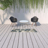 2' X 7' Blue and Beige Abstract Stain Resistant Indoor Outdoor Area Rug - Homeroots - Flyclothing LLC