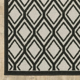 3' X 5' Beige and Black Geometric Stain Resistant Indoor Outdoor Area Rug - Homeroots - Flyclothing LLC