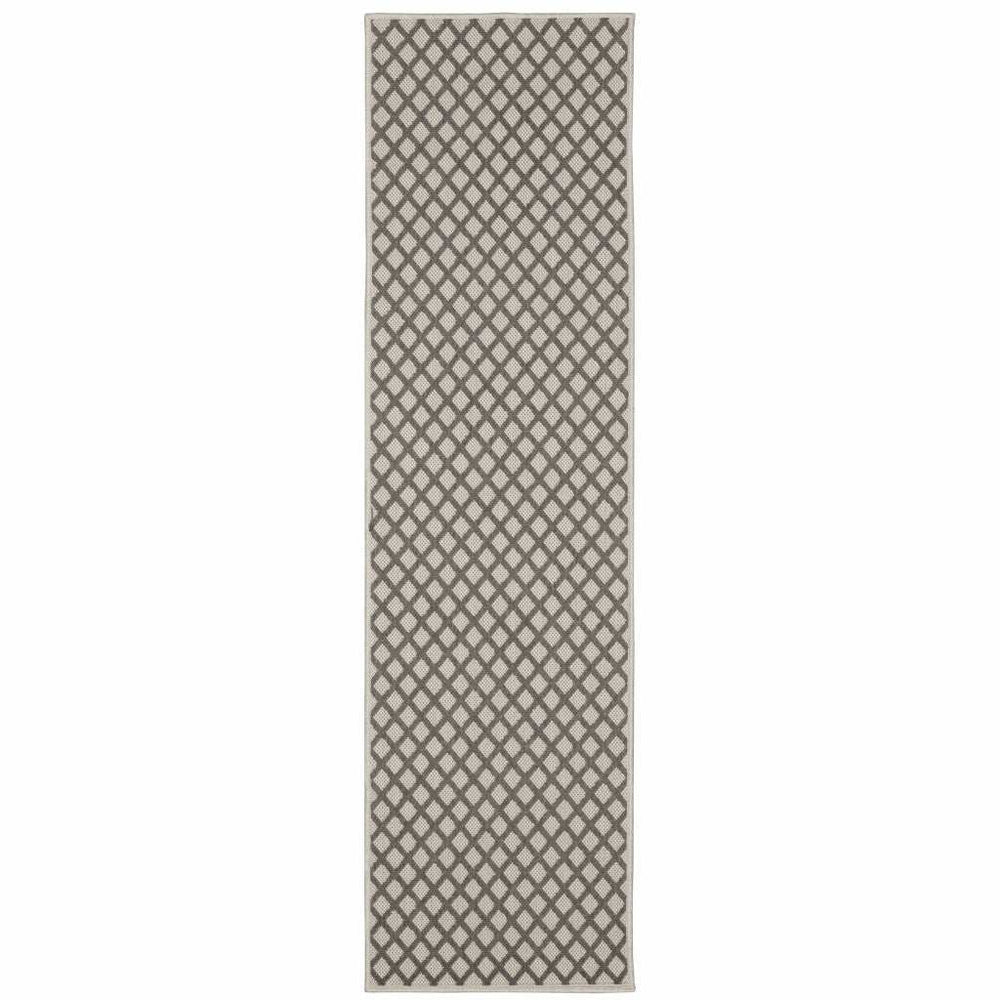 2' X 7' Beige Geometric Stain Resistant Indoor Outdoor Area Rug - Homeroots - Flyclothing LLC