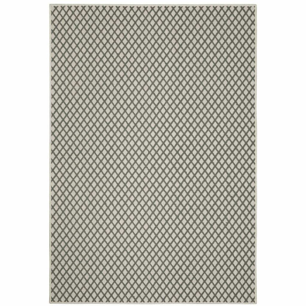 7' X 9' Beige Geometric Stain Resistant Indoor Outdoor Area Rug - Homeroots - Flyclothing LLC