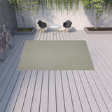 10' X 13' Beige Geometric Stain Resistant Indoor Outdoor Area Rug - Homeroots - Flyclothing LLC