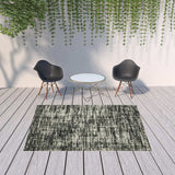 7' X 9' Beige and Black Abstract Stain Resistant Indoor Outdoor Area Rug - Homeroots - Flyclothing LLC