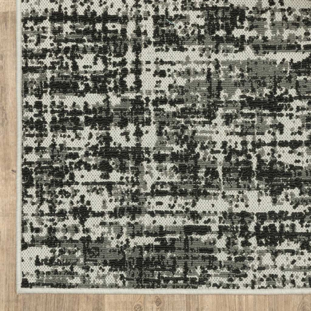 8' X 10' Beige and Black Abstract Stain Resistant Indoor Outdoor Area Rug - Homeroots - Flyclothing LLC
