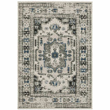 3' X 5' Blue and Beige Oriental Stain Resistant Indoor Outdoor Area Rug - Homeroots - Flyclothing LLC