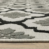 7' X 9' Beige and Black Geometric Stain Resistant Indoor Outdoor Area Rug - Homeroots - Flyclothing LLC