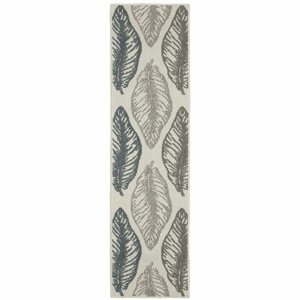 2' X 7' Beige Floral Stain Resistant Indoor Outdoor Area Rug - Homeroots - Flyclothing LLC